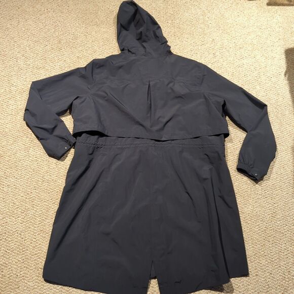 L.L. Bean Meridian Rain Coat Womens 2X Plus Black Long Hooded Outdoor - Picture 4 of 8